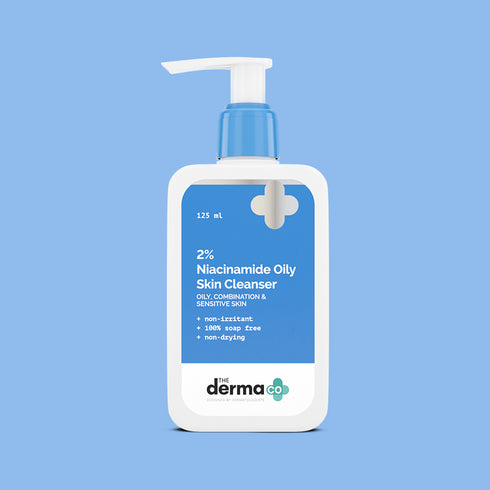 The Derma co 2% Niacinamide Oily Skin Cleanser for Sensitive, Oily & Combination Skin 125 ml NonIrritant | 100% SoapFree | NonDrying | Gently Cleanses Makeup